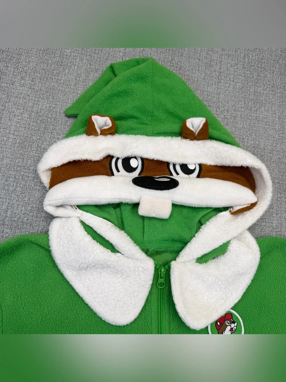 Buc-ee's Christmas Elf Fleece One Piece Pajamas YM/L